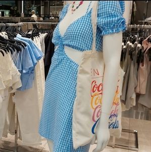 Blue plaid or gingham dress xs size